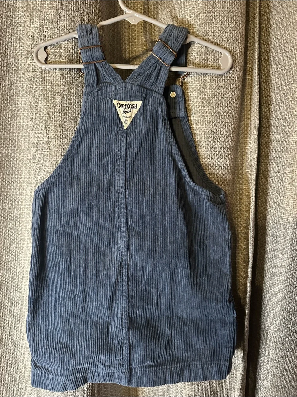 OshKosh B'gosh Girls Blue Denim Button-Front Overalls Dress